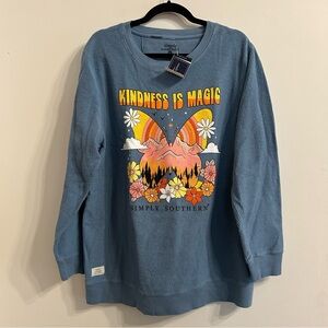 NWT Simply Southern Women Kindness Is Magic Cotton Ribbed Sweatshirt XL Crewneck